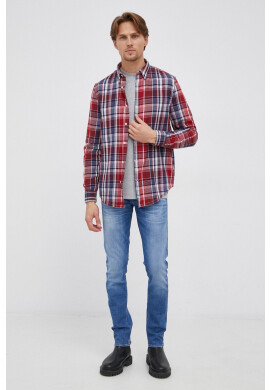 Pepe Jeans Тениска Original Basic 2 Long в меланж на сиво - Pepit.bg