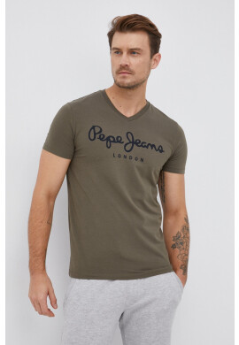 Pepe Jeans Тениска мъжка в зелено с принт - Pepit.bg