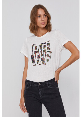 Pepe Jeans Тениска Pat дамска в бяло - Pepit.bg