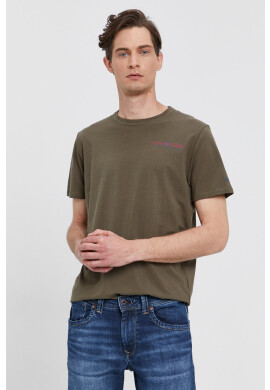 Pepe Jeans Тениска RAMON мъжка в зелено с принт - Pepit.bg