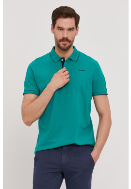 Pepe Jeans Тениска с яка в зелено - Pepit.bg