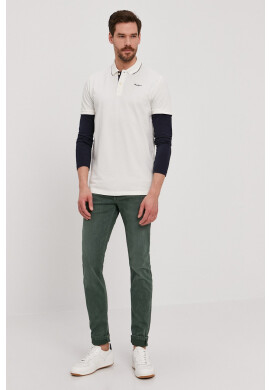 Pepe Jeans Тениска с яка в бяло - Pepit.bg