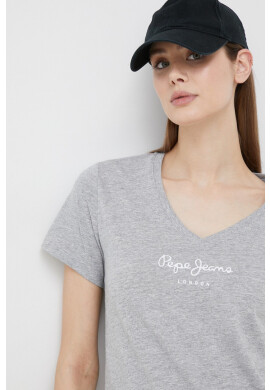 Pepe Jeans Тениска Wendy V Neck в сиво - Pepit.bg