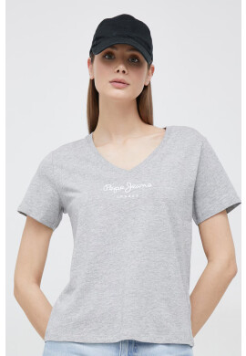 Pepe Jeans Тениска Wendy V Neck в сиво - Pepit.bg