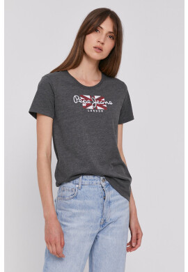 Pepe Jeans Тениска ZAIDAS дамска в сиво - Pepit.bg