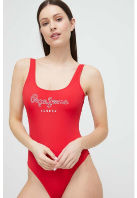 Pepe Jeans Цял бански Olena в червено с мека чашка - Pepit.bg