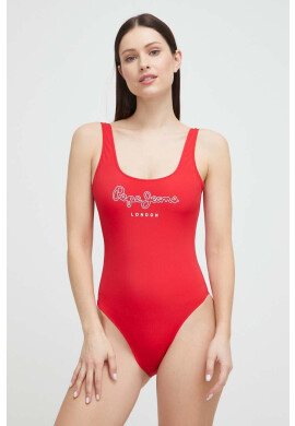 Pepe Jeans Цял бански Olena в червено с мека чашка - Pepit.bg
