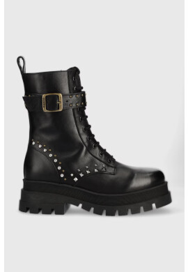 Pinko Кожени кубинки Melissa в черно с платформа - Pepit.bg