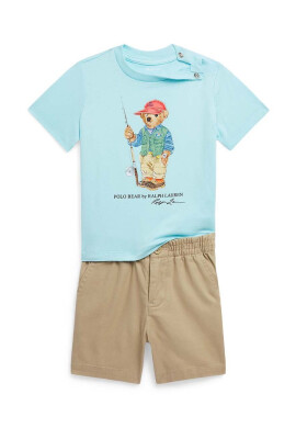 Polo Ralph Lauren Бебешки памучен комплект в бежово - Pepit.bg