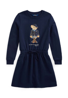 Polo Ralph Lauren Детска рокля в тъмносиньо среднодълъг модел разкроен модел - Pepit.bg