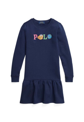 Polo Ralph Lauren Детска рокля в тъмносиньо къс модел със стандартна кройка - Pepit.bg