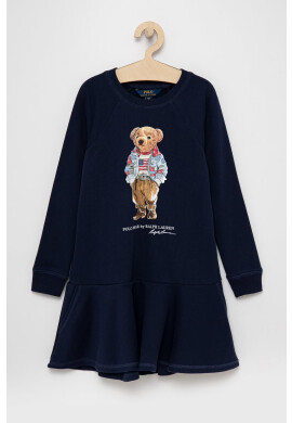 Polo Ralph Lauren Детска рокля в тъмносиньо къс модел със стандартна кройка - Pepit.bg