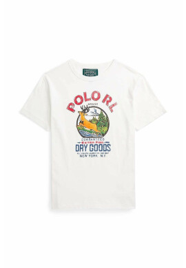 Polo Ralph Lauren Детска тениска в бежово с принт - Pepit.bg