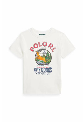 Polo Ralph Lauren Детска тениска в бежово с принт - Pepit.bg