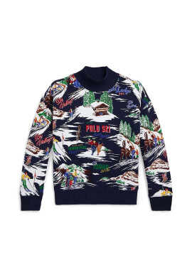Polo Ralph Lauren Детски суичър в тъмносиньо с десен - Pepit.bg