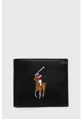 Polo Ralph Lauren Кожен портфейл мъжки в черно - Pepit.bg