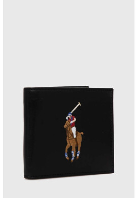 Polo Ralph Lauren Кожен портфейл мъжки в черно - Pepit.bg