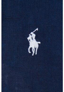 Polo Ralph Lauren Ленена риза в тъмносиньо със стандартна кройка с класическа яка - Pepit.bg