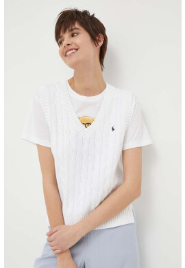 Polo Ralph Lauren Памучен елек в бяло - Pepit.bg