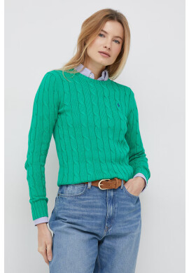 Polo Ralph Lauren Памучен пуловер в зелено - Pepit.bg