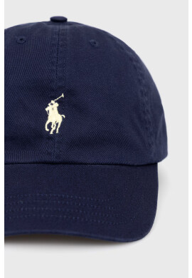 Polo Ralph Lauren Памучна шапка в тъмносиньо с изчистен дизайн - Pepit.bg