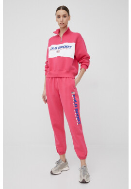 Polo Ralph Lauren Панталони дамско в розово с принт - Pepit.bg
