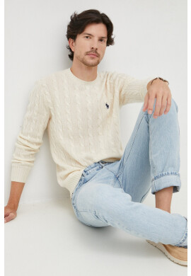 Polo Ralph Lauren Пуловер мъжки в бежово от лека материя - Pepit.bg