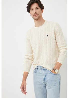 Polo Ralph Lauren Пуловер мъжки в бежово от лека материя - Pepit.bg