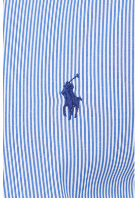 Polo Ralph Lauren Риза мъжка в бяло с кройка по тялото с яка с копче - Pepit.bg