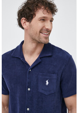 Polo Ralph Lauren Риза мъжка в тъмносиньо със стандартна кройка с класическа яка - Pepit.bg