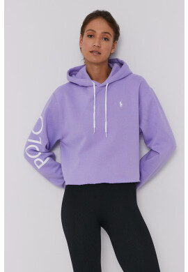 Polo Ralph Lauren Суичър дамски в лилаво с изчистен дизайн - Pepit.bg