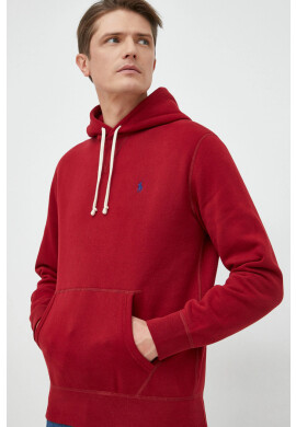 Polo Ralph Lauren Суичър в червено с качулка с изчистен дизайн - Pepit.bg
