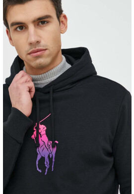 Polo Ralph Lauren Суичър в черно с качулка с принт - Pepit.bg
