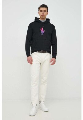 Polo Ralph Lauren Суичър в черно с качулка с принт - Pepit.bg