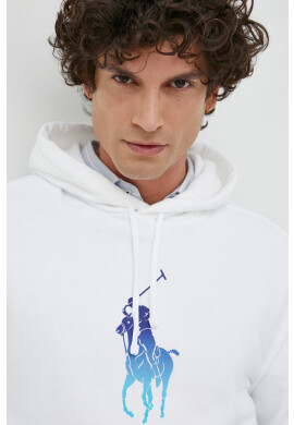 Polo Ralph Lauren Суичър в бяло с качулка с принт - Pepit.bg