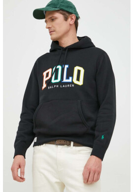 Polo Ralph Lauren Суичър в черно с качулка с апликация - Pepit.bg