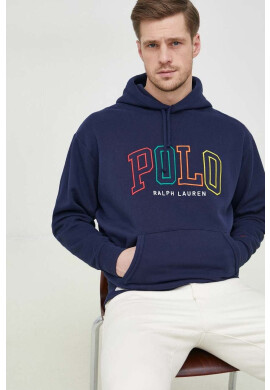 Polo Ralph Lauren Суичър в тъмносиньо с качулка с апликация - Pepit.bg