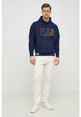 Polo Ralph Lauren Суичър в тъмносиньо с качулка с апликация - Pepit.bg