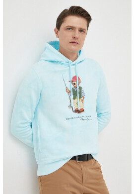 Polo Ralph Lauren Суичър в синьо с качулка с принт - Pepit.bg