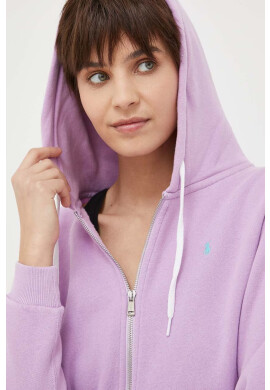 Polo Ralph Lauren Суичър в лилаво с качулка с изчистен дизайн - Pepit.bg