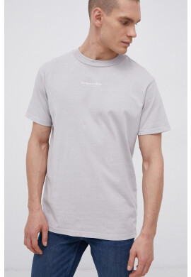 Premium by Jack&Jones Памучна тениска в сиво с изчистен дизайн - Pepit.bg