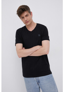Premium by Jack&Jones Памучна тениска в черно с изчистен дизайн - Pepit.bg