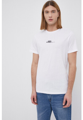 Premium by Jack&Jones Памучна тениска в бяло с принт - Pepit.bg