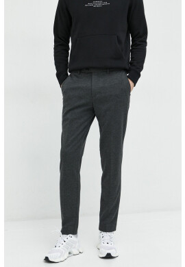 Premium by Jack&Jones Панталони Winter в сиво с кройка по тялото - Pepit.bg