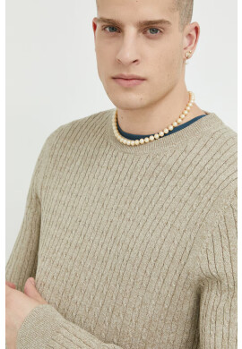 Premium by Jack&Jones Пуловер Dallas мъжки в бежово от лека материя - Pepit.bg