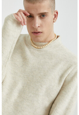 Premium by Jack&Jones Пуловер с вълна Bluraley мъжки в бежово - Pepit.bg