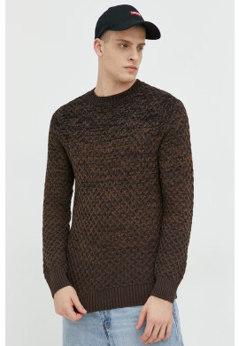 Premium by Jack&Jones Пуловер Steen мъжки в кафяво - Pepit.bg