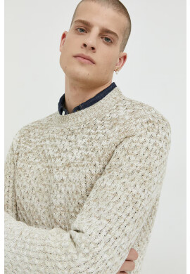Premium by Jack&Jones Пуловер Steen мъжки в бежово - Pepit.bg