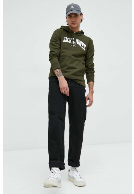 Premium by Jack&Jones Суичър в зелено с качулка с принт - Pepit.bg