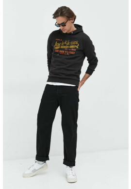 Premium by Jack&Jones Суичър в черно с качулка с принт - Pepit.bg